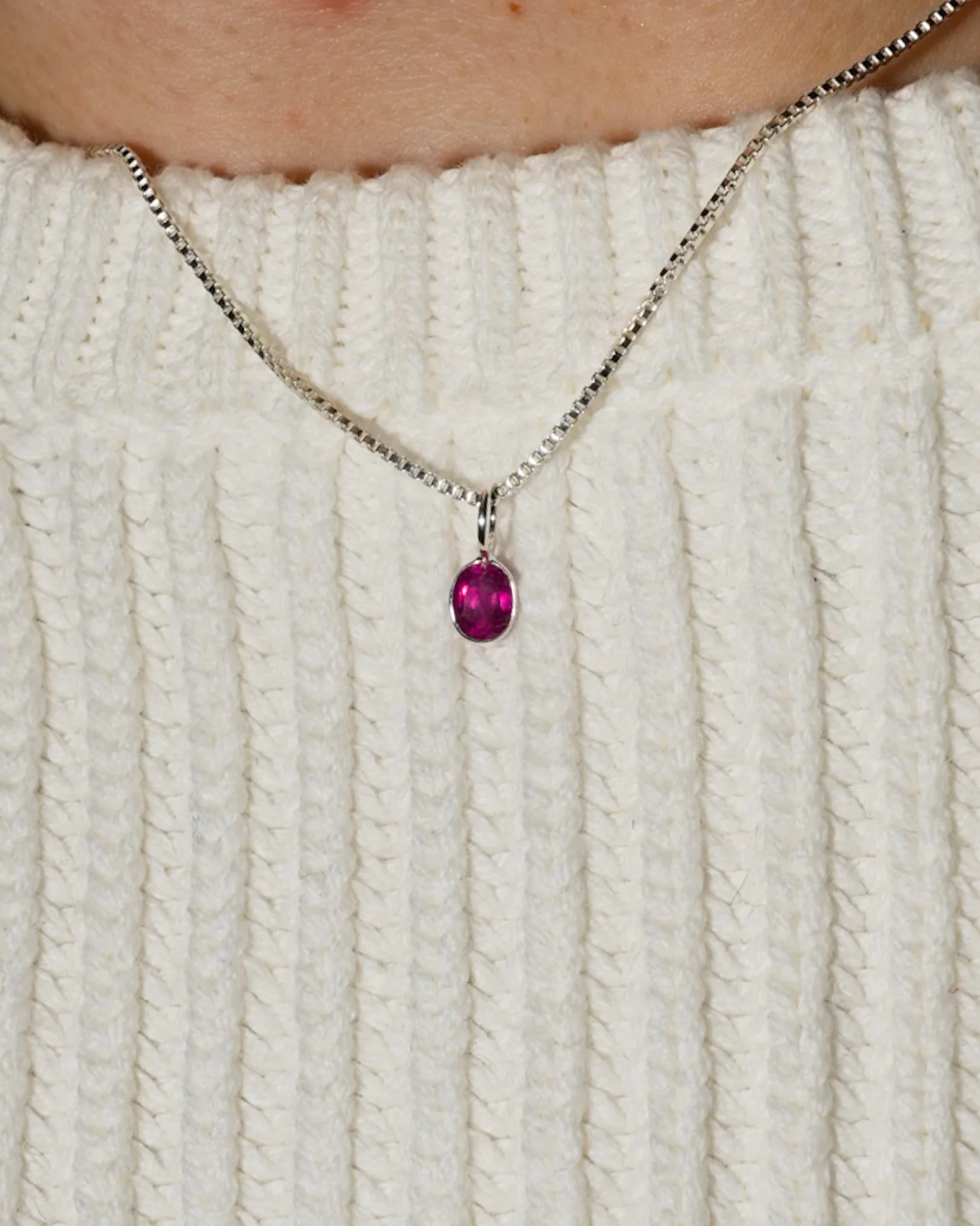 Ruby Cabochon Charm in Sterling Silver — Thanks Dad